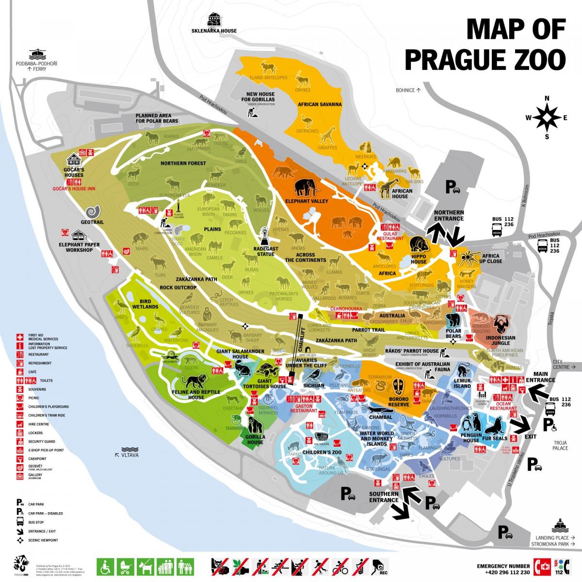 карта зоопарка Праги